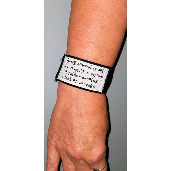 Black Leather Cuff Bracelet Practical Magic Quote Jewelry Gift Inspirational - Picture 3 of 7